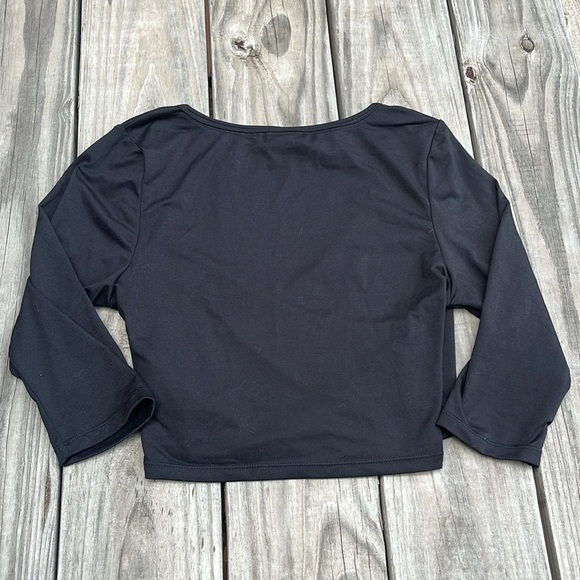 Gymshark Ballet Crop Top Wrap Front Black Size Small - Picture 7 of 7